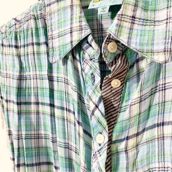 C & C California Lightweight Cotton Button Front Sport Shirtdress Pointed Collar - Picture 9 of 11